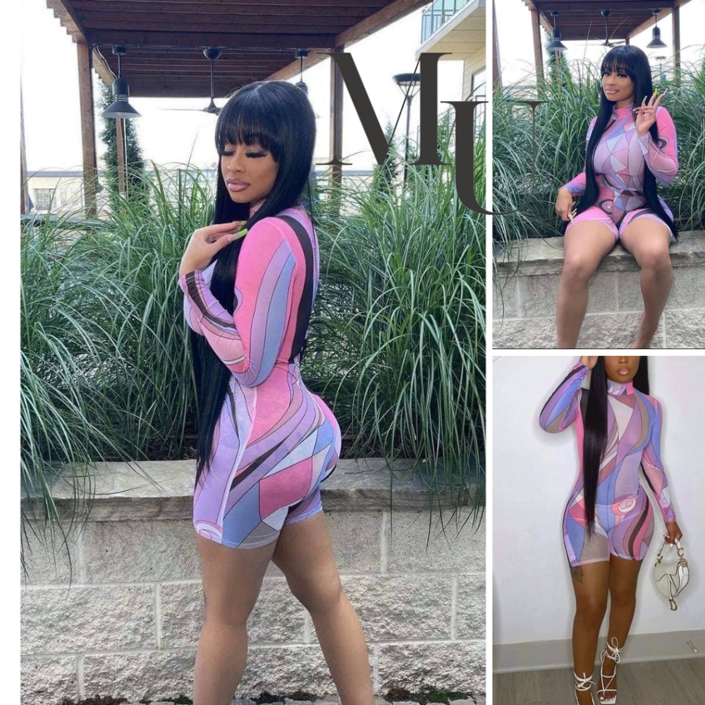💜Retro Grade Color Wave Romper🩷 - Picture 9 of 12